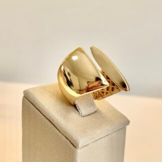Anel Entreaberto Banhado Ouro 18k