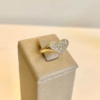 Anel de Dedinho de Coração Banhado Ouro 18k