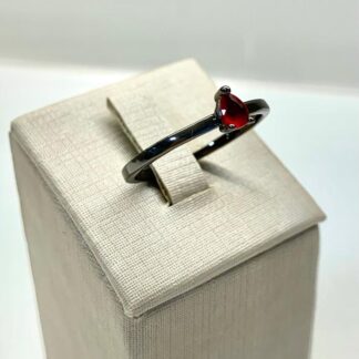 Anel Gota PP Rubi Ródio Negro