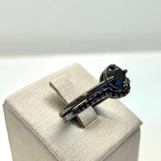Anel Duplo Zircônia Negra Ródio Negro