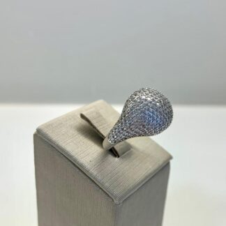 Anel Dedinho Cravejado de Zircônias em Prata 925