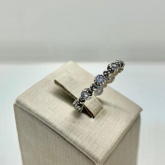 Anel Zircônias Prata Envelhecida 925