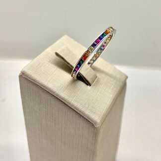 Anel Colorido Prata 925