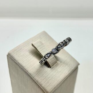 Anel Prata Envelhecida 925 com Zircônias