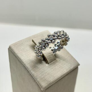 Anel Flores Prata 925