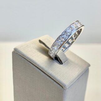 Anel Zircônias Quadradas Prata 925