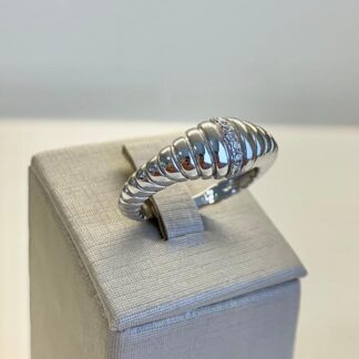 Anel Croissant com Zircônias em Prata 925