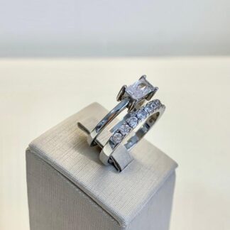 Anel Duplo Prata 925