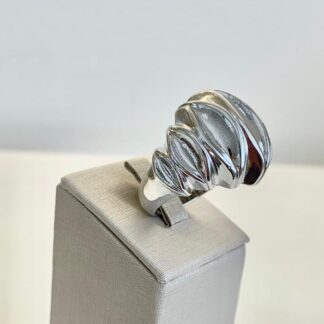 Anel Nervura Ródio Branco