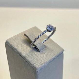 Anel Torcido Flor Prata 925