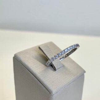 Aliança Cravejada Zircônias Prata 925