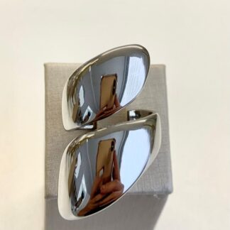 Anel Duplo Ródio Branco