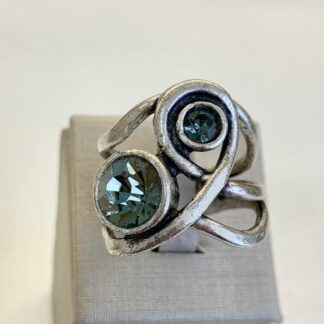 Anel Duo Cristal Quartzo Zamac