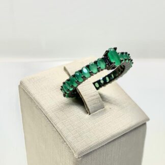 Anel Esmeralda Ródio Negro