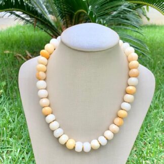 Colar Pedra Natural Calcita Banhado Ouro 18k