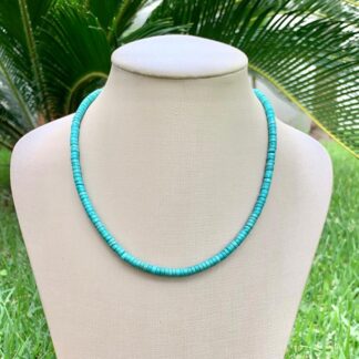 Colar Howlita Turquesa Banhada Ouro 18k