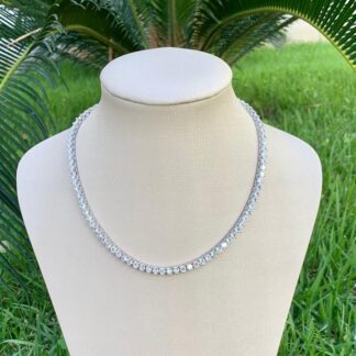 Colar Riviera 40cm em Ródio Branco