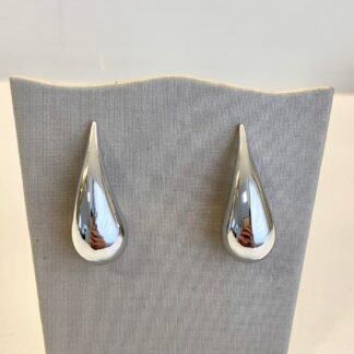 Brinco Gota M de Ródio Branco