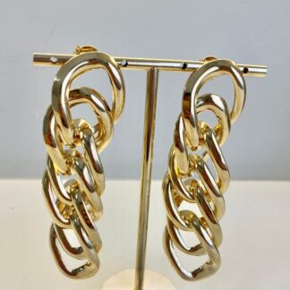 Brinco Maxi Elos Banhado Ouro 18k