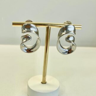 Brinco Retorcido de Ródio Branco