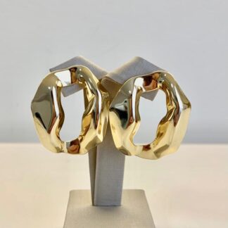 Brinco Elo Orgânico Banhado a Ouro 18k