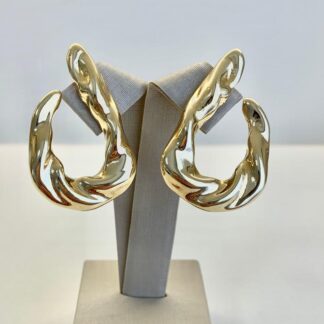 Brinco Vazado Orgânico Banhado ouro 18k