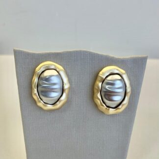 Brinco Escovado Duo Banhado Ouro 18k E Ródio Branco