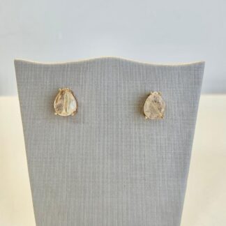 Brinco Gota Rútilo Banhado Ouro 18k