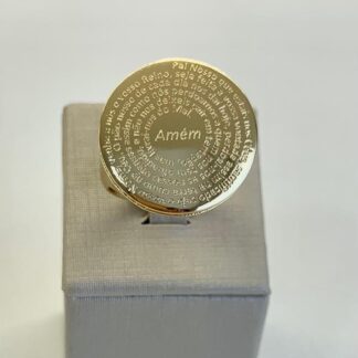 Anel Pai Nosso Banhado a Ouro 18k