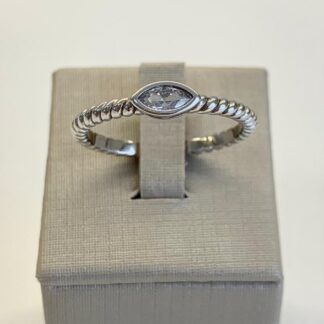 Anel Torcido com Olho de Zircônia em Prata 925