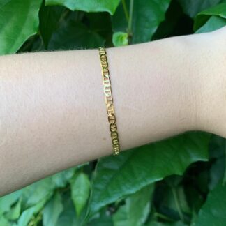 Pulseira Piastrine Banhada a Ouro 18k