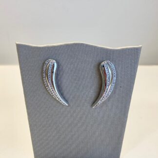 Brinco Ear Cuff Gota com Zircônias de Ródio Branco