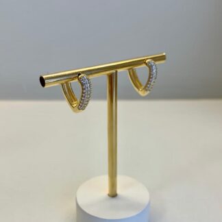 Argola Coração G Cravejada de Zircônias Banhada Ouro 18k