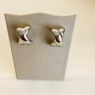 Brinco X de Ródio Branco