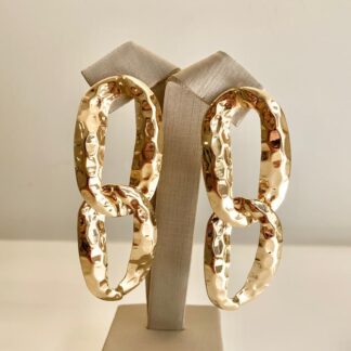 Brinco Elos Duplos Organic Banhado a Ouro 18k