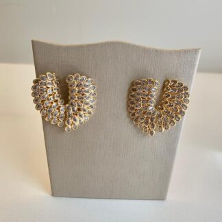 Brinco Cristal V Banhado a Ouro 18k