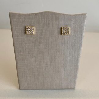 Brinco Quadrado com Zircônias Banhado a Ouro18k