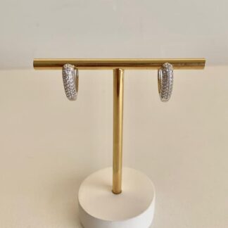 Argola Coração G em Ródio Branco