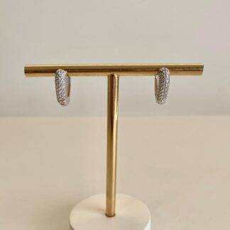 Argola Coração M Ródio Branco