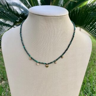 Colar Esmeralda Africana Banhado Ouro 18k