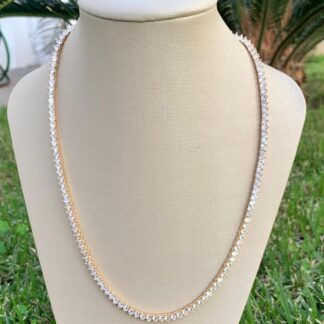 Riviera Zircônias Brancas Banhada a Ouro 18k