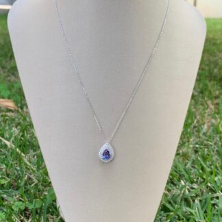 Colar Gota Tanzanita em Prata 925