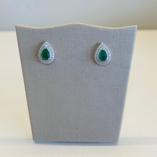 Brinco Gota de Esmeralda 7mm em Prata 925