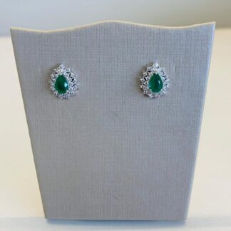 Brinco Gota de Esmeralda 5mm em Prata 925