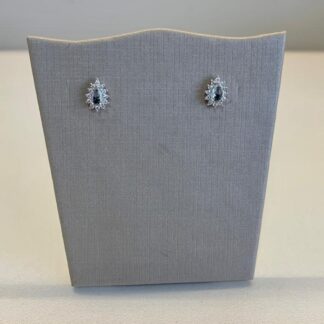 Brinco Gota Água Marinha em Prata 925