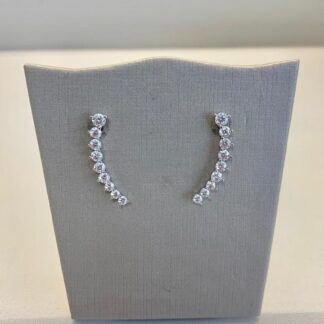 Brinco Ear Cuff com Zircônias Brancas em Prata 925