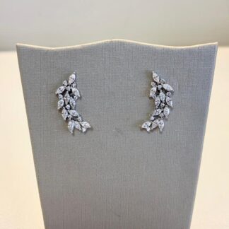 Brinco Ear Cuff Navetes com Pontos de luz em Prata 925