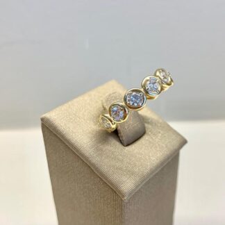 Anel Ponto de Luz Prata 925 com Banho de Ouro18k