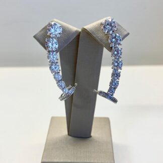 Ear Cuff Zircônias Brancas Prata 925