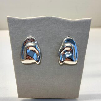 Brinco Orgânico em Ródio Branco